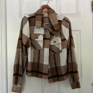 Brown and white shacket- never worn